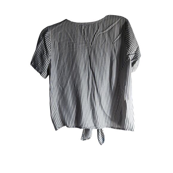 Madewell Novel Tie Front striped blouse Medium - Picture 3 of 4